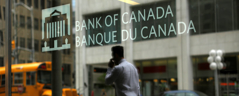 Gros plan sur le logo de la Banque du Canada. 