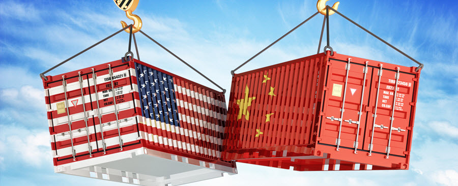 U.S. and China shipping carts banging against eachother.