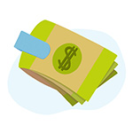 Illustration of a money clip. 