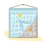 Illustration of a calendar. 