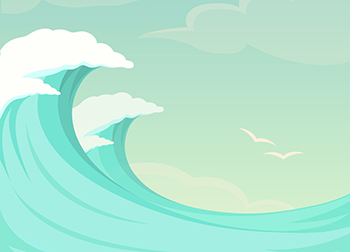 Illustration of ocean waves.