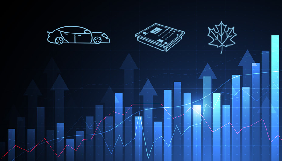 Stock market graph with last months top traded stocks.
