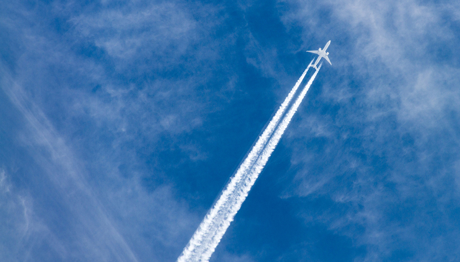 Airplane crossing the sky