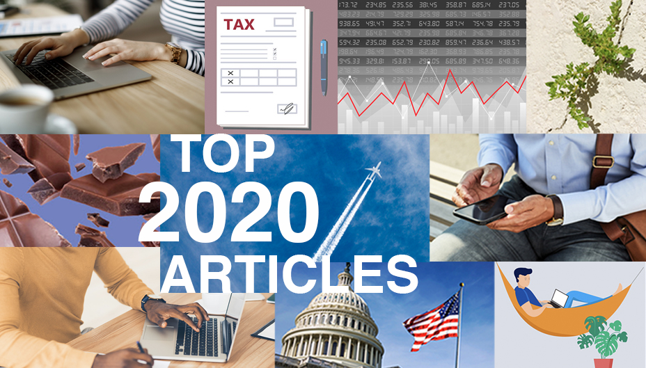 Collage of article pictures with the text, "TOP 2020 ARTICLES".