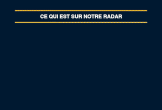 Écran noir avec les mots Warren Buffet, Retournement de marché et Expédition internationale