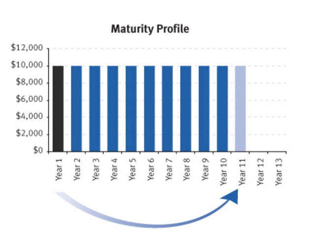 Maturity profile for a laddered portfolio